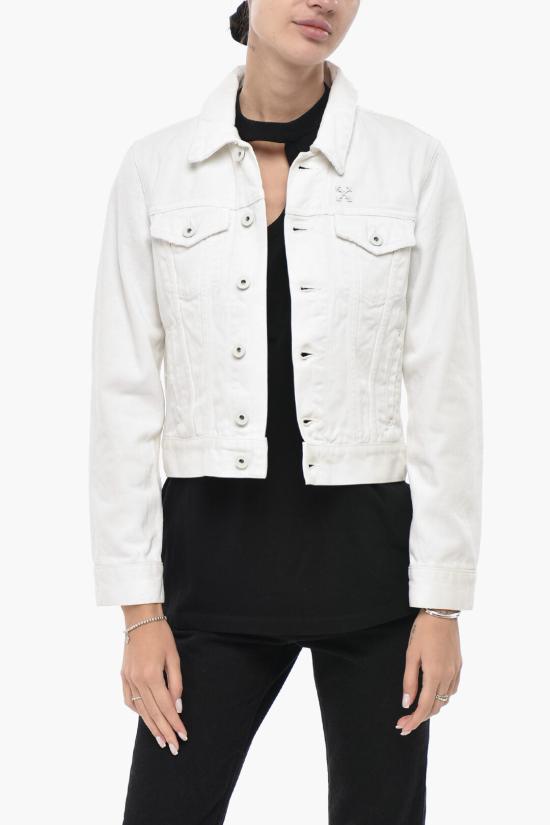  오프화이트 데님 자켓 OWYE008S19D620470110 White