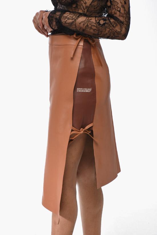  오프화이트 미디 스커트 OWJC010S21LEA0016000 Brown - OFF WHITE