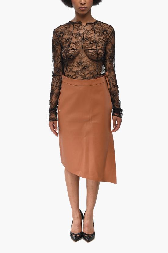  오프화이트 미디 스커트 OWJC010S21LEA0016000 Brown - OFF WHITE