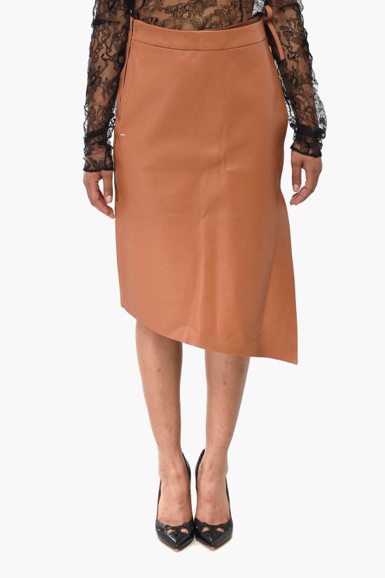 오프화이트 미디 스커트 OWJC010S21LEA0016000 Brown