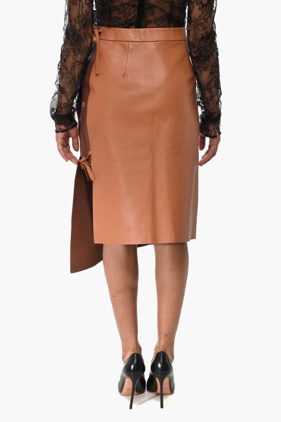  오프화이트 미디 스커트 OWJC010S21LEA0016000 Brown - OFF WHITE