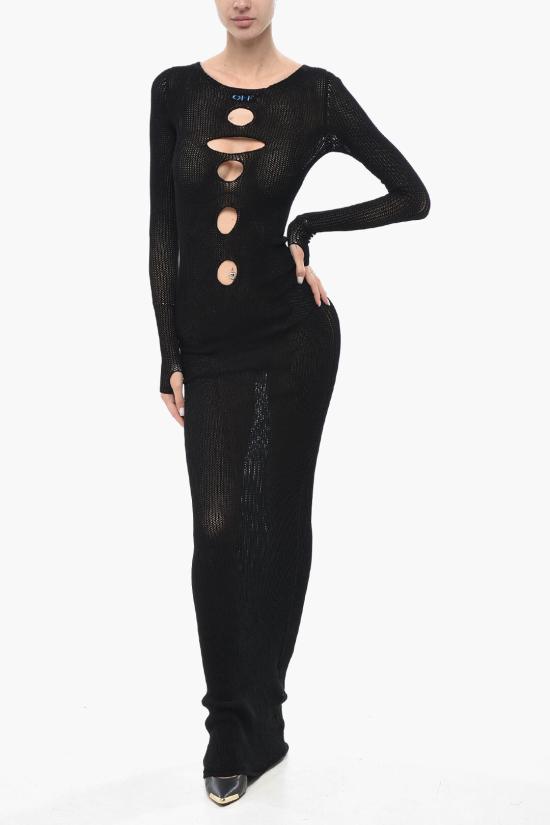  오프화이트 롱 원피스 OWHI089S23KNI0011040 Black
