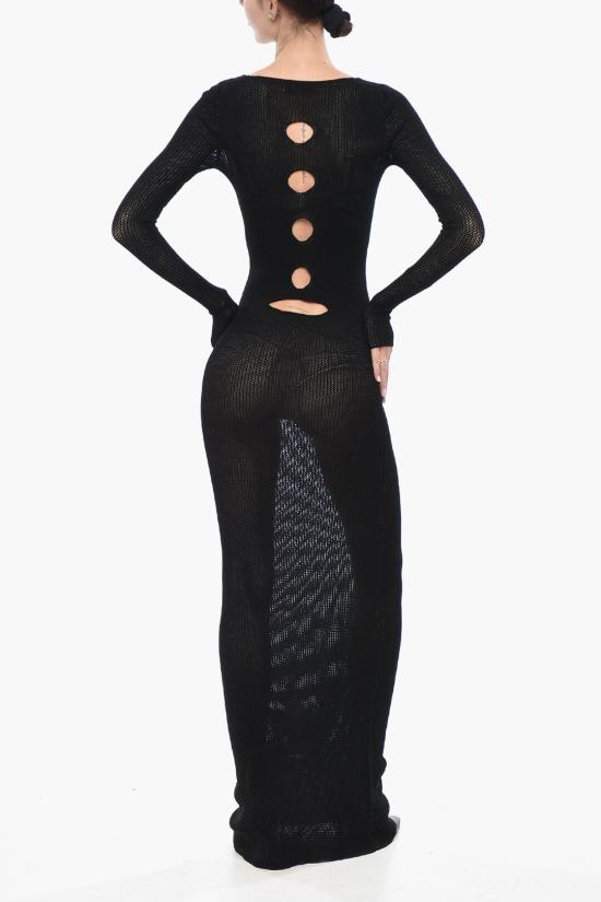  오프화이트 롱 원피스 OWHI089S23KNI0011040 Black - OFF WHITE