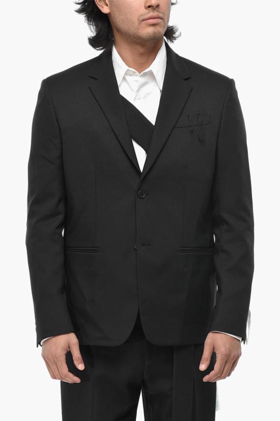  오프화이트 수트 자켓 OMEN045C99FAB0011000 Black