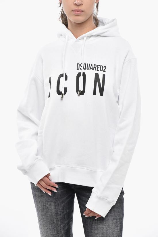  디스퀘어드2 후드 티셔츠 S80GU0002S25516966 Black White