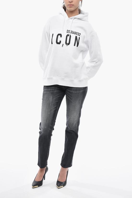  디스퀘어드2 후드 티셔츠 S80GU0002S25516966 Black White - DSQUARED2