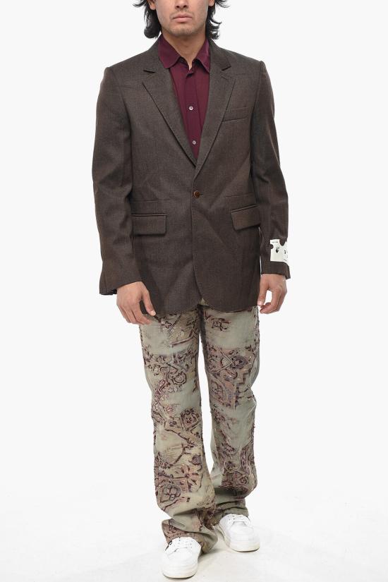  오프화이트 수트 자켓 OMEF062F20FAB0026000 Brown - OFF WHITE