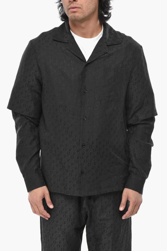 오프화이트 긴팔 셔츠 OMGE032F23FAB0011000 Black