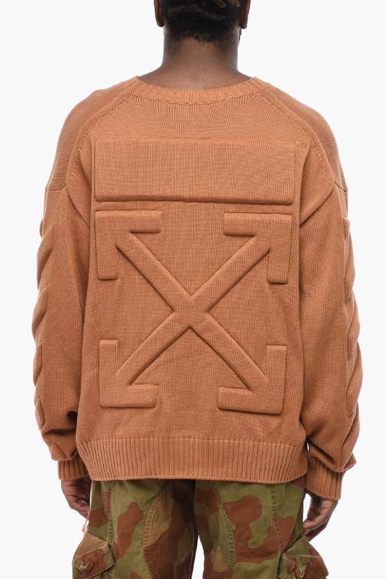  오프화이트 스웨터 OMHE151S23KNI0016464 Orange - OFF WHITE