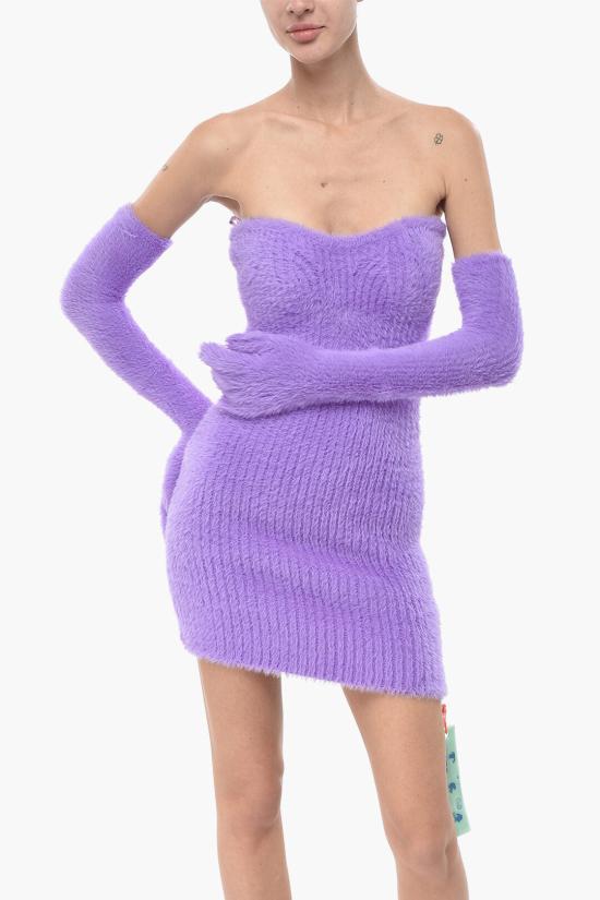  오프화이트 숏 원피스 OWHI066F22KNI0013600 Violet - OFF WHITE