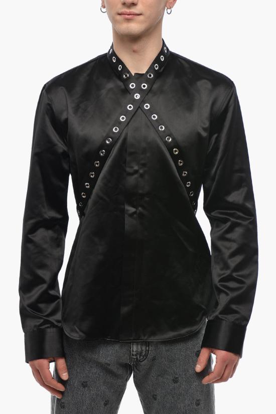  오프화이트 긴팔 셔츠 OMGE026F23FAB0021000 Black