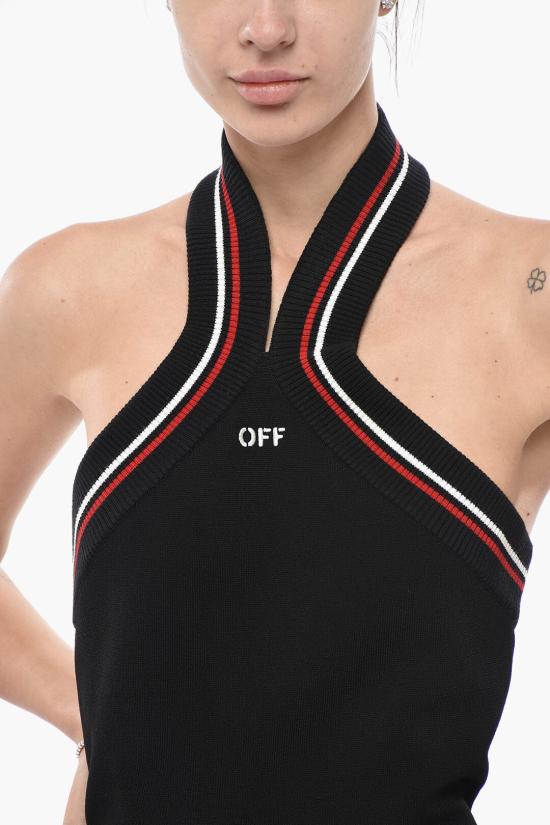 오프화이트 숏 원피스 OWHI123W24KNI0011029 Black - OFF WHITE