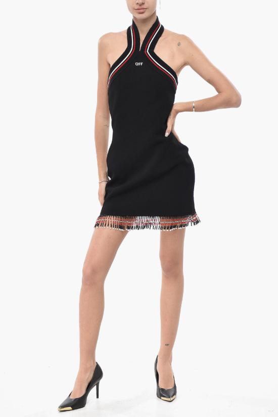  오프화이트 숏 원피스 OWHI123W24KNI0011029 Black