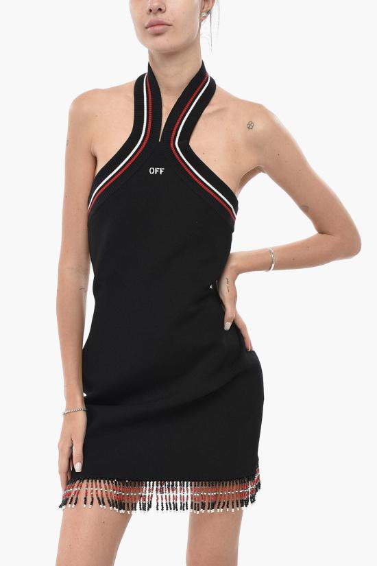  오프화이트 숏 원피스 OWHI123W24KNI0011029 Black - OFF WHITE