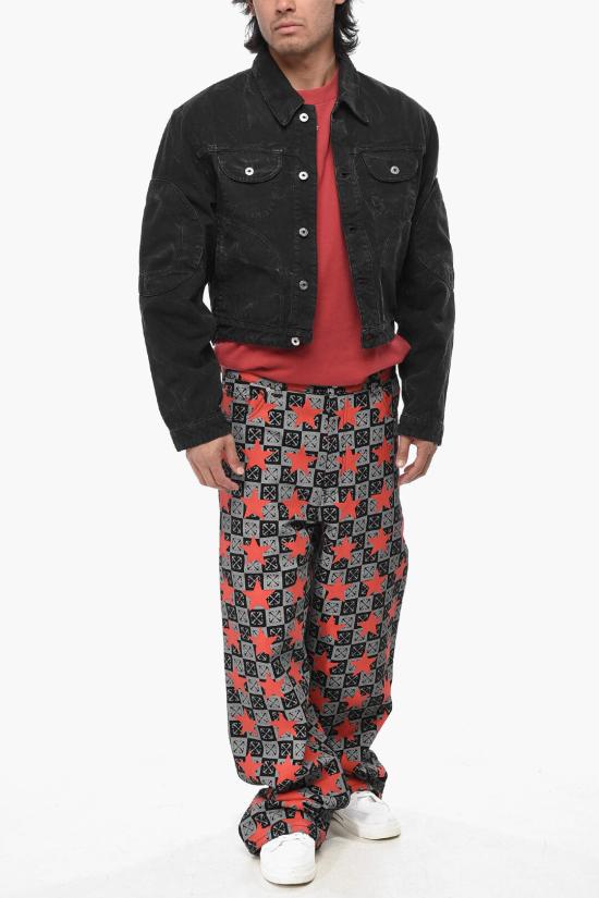  오프화이트 데님 자켓 OMEV013F23FAB0011000 Black - OFF WHITE