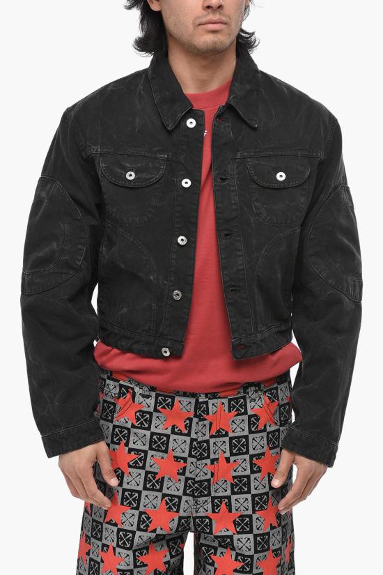  오프화이트 데님 자켓 OMEV013F23FAB0011000 Black