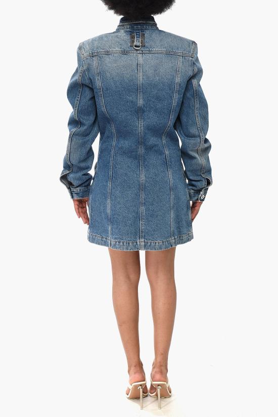  오프화이트 미디 원피스 OWYM026F23DEN0014500 Light blue - OFF WHITE