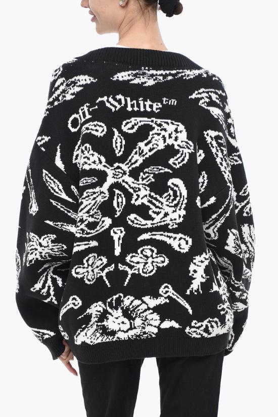  오프화이트 가디건 OWHB036S24KNI0011001 Black White - OFF WHITE