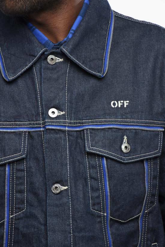  오프화이트 데님 자켓 OMYE092F23DEN0034761 Blue - OFF WHITE