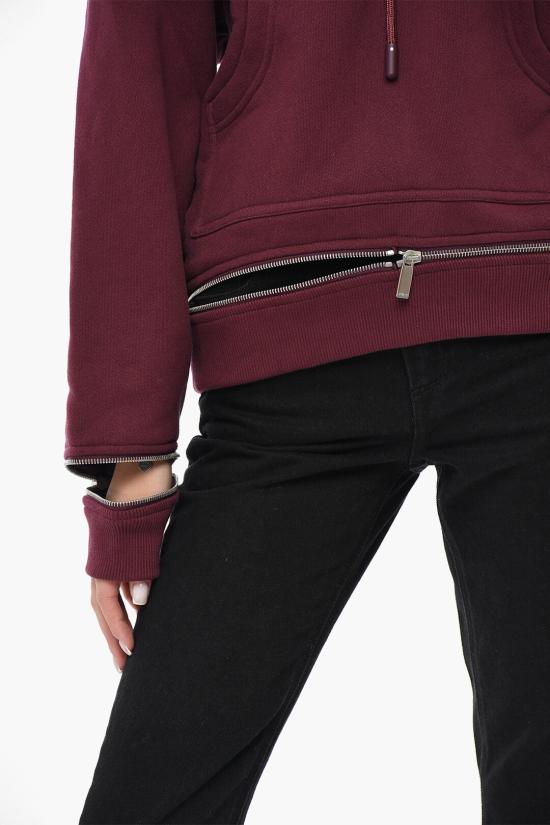  오프화이트 후드 티셔츠 OWBB055F23JER0012800 Burgundy - OFF WHITE