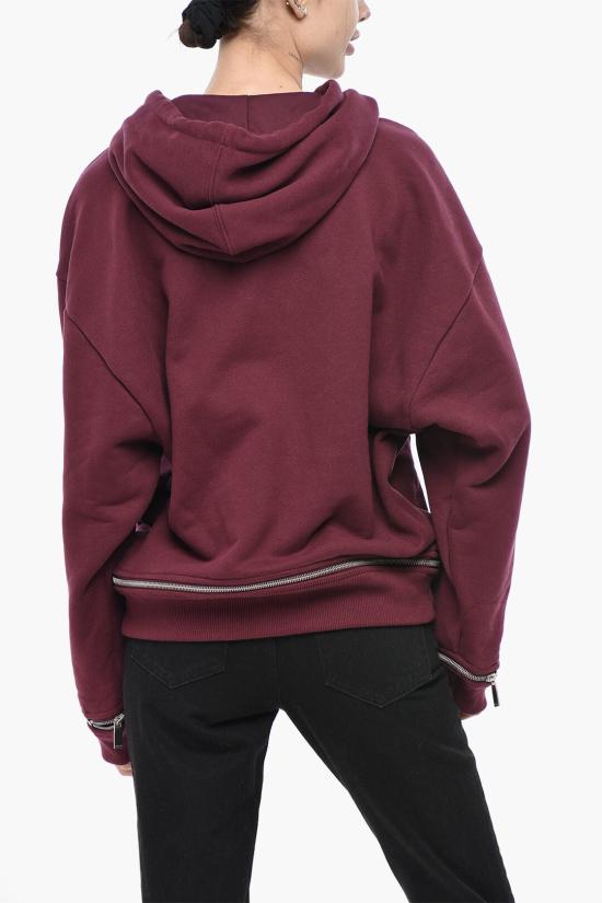  오프화이트 후드 티셔츠 OWBB055F23JER0012800 Burgundy - OFF WHITE
