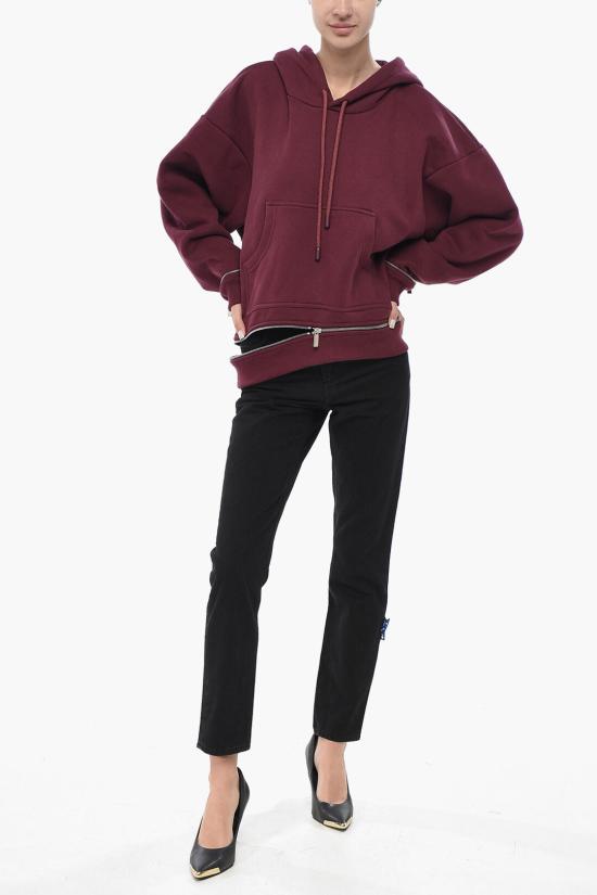  오프화이트 후드 티셔츠 OWBB055F23JER0012800 Burgundy - OFF WHITE