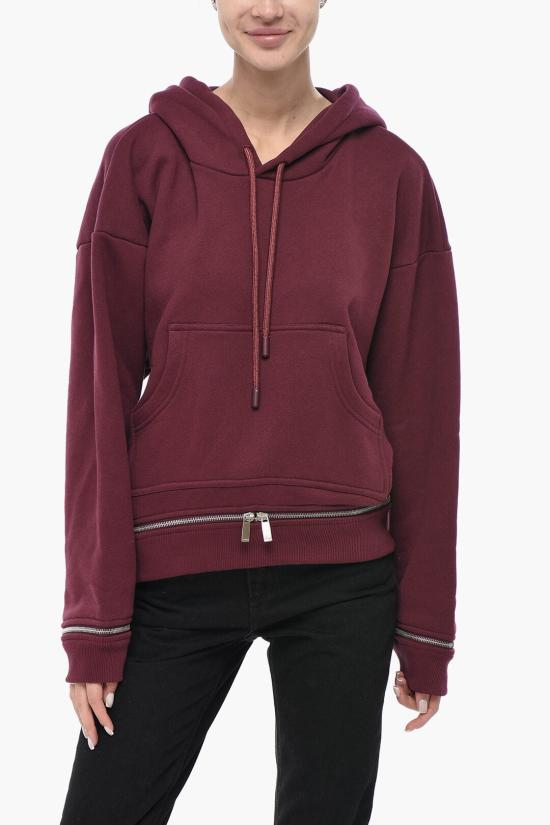  오프화이트 후드 티셔츠 OWBB055F23JER0012800 Burgundy