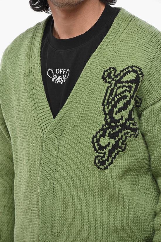  오프화이트 가디건 OMHB027S24KNI0015710 Green - OFF WHITE