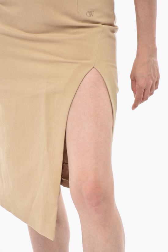  오프화이트 미디 스커트 OWCC101G23FAB0016161 Beige - OFF WHITE