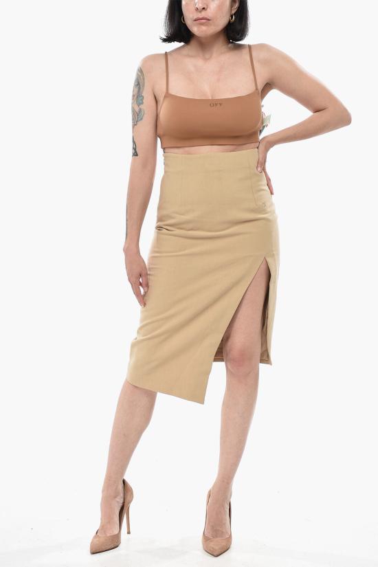  오프화이트 미디 스커트 OWCC101G23FAB0016161 Beige - OFF WHITE