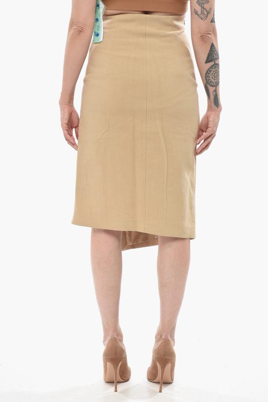  오프화이트 미디 스커트 OWCC101G23FAB0016161 Beige - OFF WHITE
