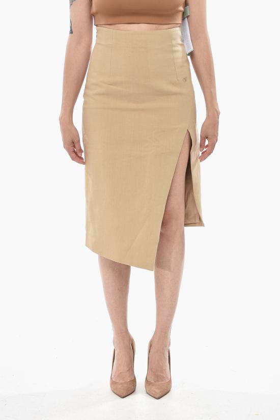  오프화이트 미디 스커트 OWCC101G23FAB0016161 Beige