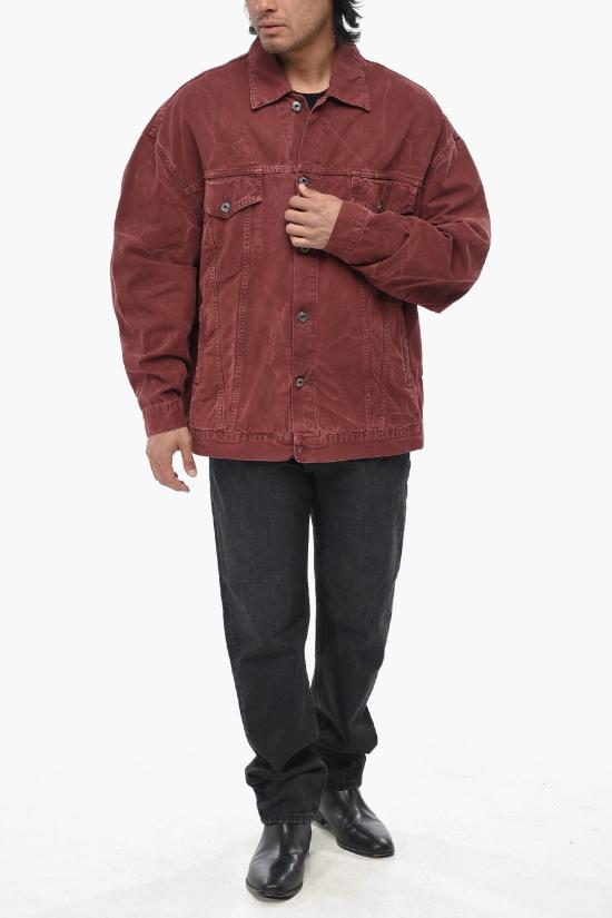  오프화이트 데님 자켓 OMEV015F23FAB0012900 Red - OFF WHITE