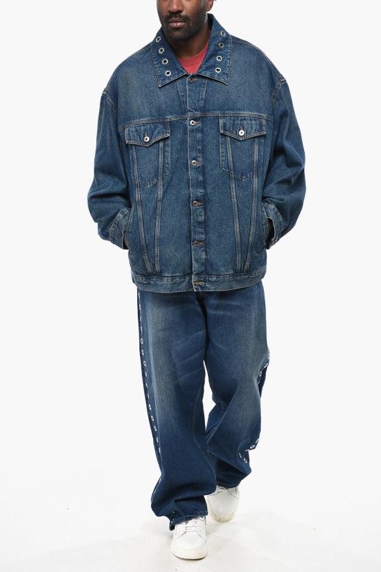  오프화이트 데님 자켓 OMYE090F23DEN0074400 Blue - OFF WHITE