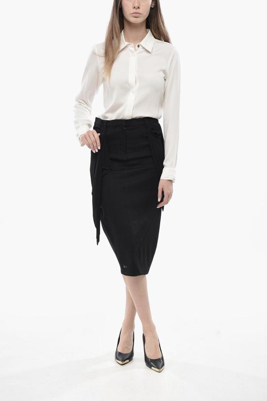  쿠레쥬 미디 스커트 424DJU205DE0020 9999 Black - COURREGES
