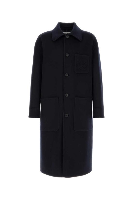 26SS 로에베 라프리마 울 블렌드 코트 H526Y01WDO NAVYGREY Blue