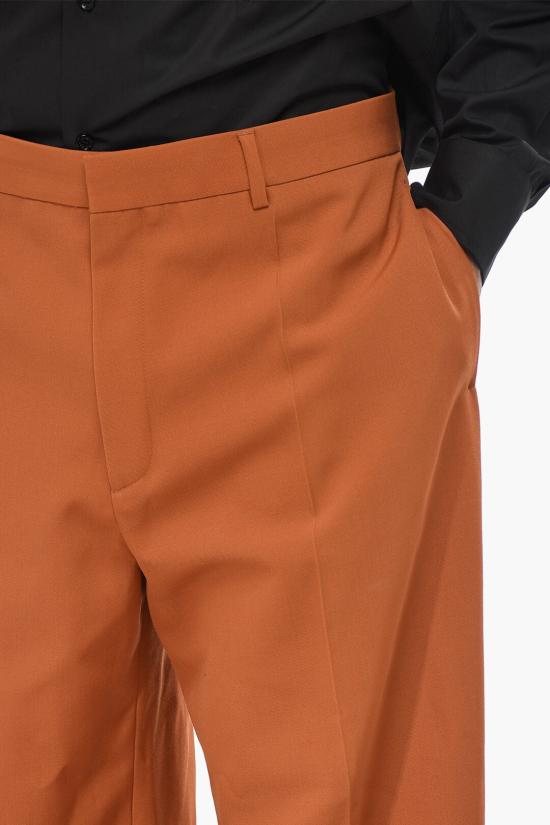  오프화이트 스트레이트 팬츠 OMCO024F23FAB0052727 Orange - OFF WHITE
