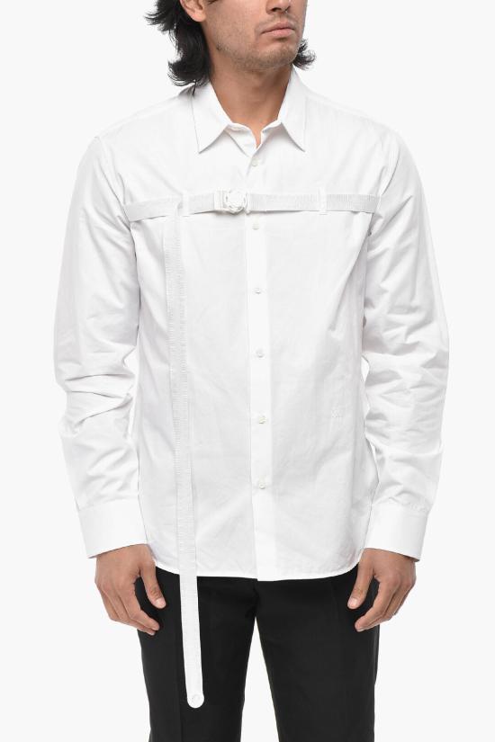 오프화이트 긴팔 셔츠 OMGE034F23FAB0020101 White