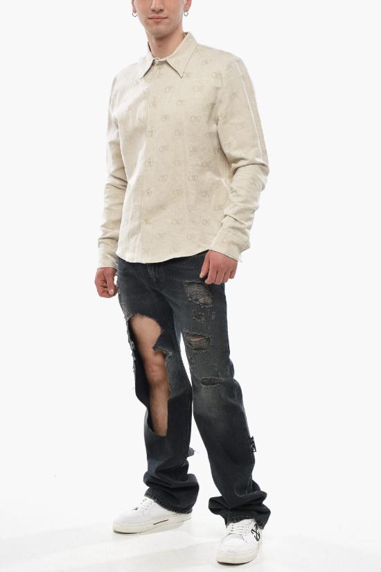  오프화이트 긴팔 셔츠 OMGE006G23FAB0010404 Beige - OFF WHITE