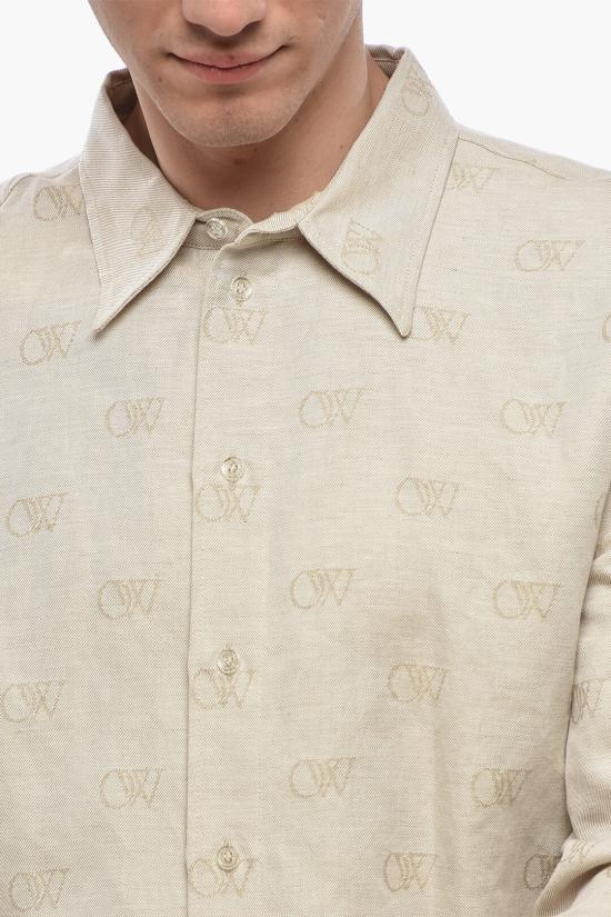  오프화이트 긴팔 셔츠 OMGE006G23FAB0010404 Beige - OFF WHITE