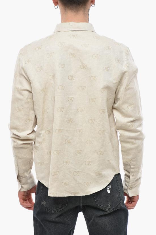  오프화이트 긴팔 셔츠 OMGE006G23FAB0010404 Beige - OFF WHITE