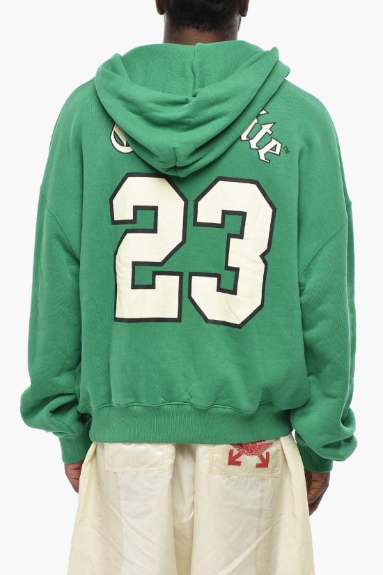  오프화이트 후드 티셔츠 OMBB118S24FLE0055561 Green - OFF WHITE