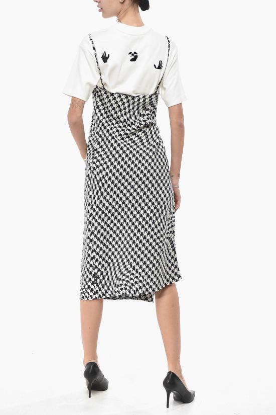  오프화이트 롱 원피스 OWDB277F20FAB0011010 Black White - OFF WHITE