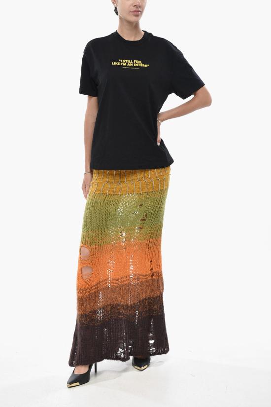  오프화이트 롱 스커트 OWHL034F23KNI0015027 Multicolor - OFF WHITE