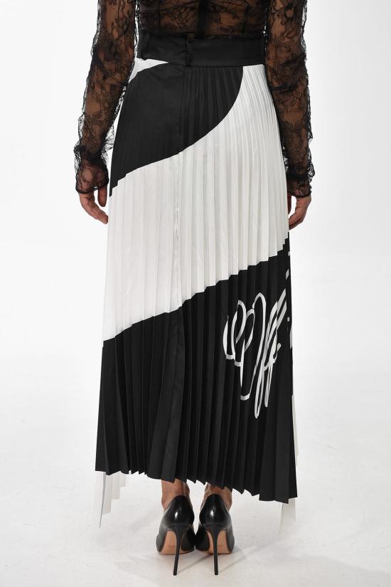  오프화이트 롱 스커트 OWCC115R21FAB0011001 Black White - OFF WHITE
