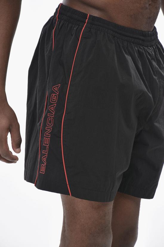  발렌시아가 로고 자수 쇼츠 814568TRO321000 Black - BALENCIAGA