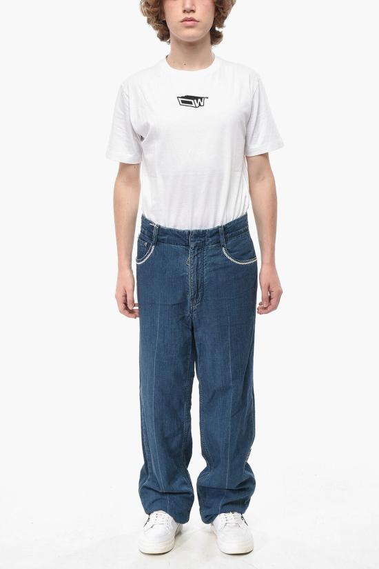 오프화이트 데님 팬츠 OMYA094F20DEN0014500 Blue - OFF WHITE