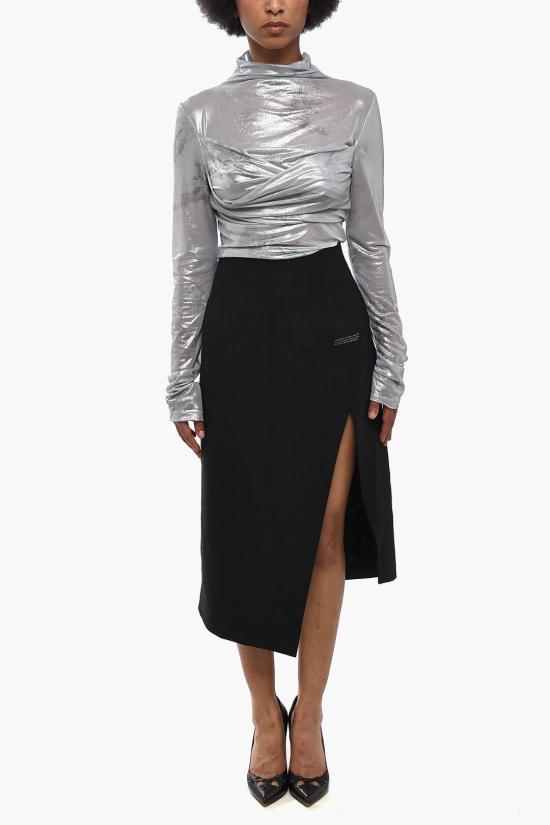  오프화이트 롱 스커트 OWCC101C99FAB0021001 Black - OFF WHITE