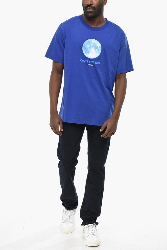  오프화이트 반팔 티셔츠 OMAA027F23JER0036984 Blue - OFF WHITE