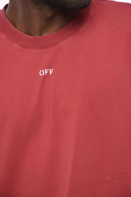  오프화이트 반팔 티셔츠 OMAA161F23JER0112977 Red - OFF WHITE